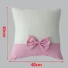 Fundas de almohada con lazo de 40x40cm, espacios en blanco para sublimación, fundas de almohada con estampado DIY con cremallera CG001