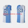 Costura da NCAA Basquete da Carolina do Norte Tar Heels 2021 #00 Custom Blue Branco Especial Edição Split Edition Jersey Qualquer número de nome