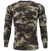 Hunting TShirts Tactical Camouflage T Shirt Men Breathable Quick Dry Military Combat Long Sleeve Outdoor Tshirt Sports Hiking Cl1580145