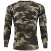 Camisetas de caza Camiseta de camuflaje táctico para hombre, transpirable, de secado rápido, combate militar, camiseta de manga larga para exteriores, ropa deportiva para senderismo