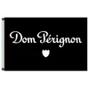 Dom Perignon Champagne Flags Banners 3x5ft 100D 폴리 에스테르 생생한 2 개의 황동 그로밋