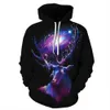 Mens Graphic Hoodies avec Cats Elk Pattern 2021 Noël Rouge Vêtements À Capuche Casual Couple Unisexe Sweats En Gros