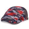 Män Kvinnor Färgad Camouflage Duckbill Beret Cap Hollow Andningsbara Mesh Caps Sommarjusterbara Newsboy Mössor Sun Hat Sgorras