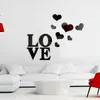 Mirrors DIY Love Letter Heart Pattern Background Decorative Mirror Crystal Wall Decoration For Living Room Mural