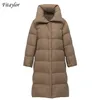 Fiaylor Winter Women Manteau d'hiver Manteau ultra léger Manteau matelassé 90% Blanc Duck Down Puffer Jacket Femelle revers Neige Chaud Coffret 211221