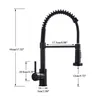 Matte Black Kitchen Sink Faucet One Handle Spring and Cold Water Tap Deck Mounted Bathroom Kitchen Crane 211108