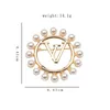 Women Vintage Designer Brand Double Letter Brooch Pearl Rhinestone Crystal Metal Broochs Suit Laple Pin Fashion Scarf Sweater ewelry Accessories Gifts 2 Colors