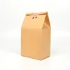 STOBAG 50 pcs papel kraft com sacos de embalagem de pão de janela Sacos de petróleo à prova de óleo Brut breat festa comida torrada celebrar 210602