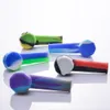 Smoking Colorful silicone hand pipe with metal bowl and silicon cap dab rig Hookah Bongs7357674