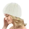 비니/두개골 모자 니트 여자 모자 비니 겨울 소프트 코튼 따뜻한 모자 견고한 색상
