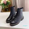 designer women boots full-grain cowhide patchwork lace-up zipper ankle martin lady winter shoes11