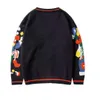 Funny Clown Print Knitted Cardigan Sweater Men Women Hip Hop Cotton Harajuku Oversize Streetwear Unsiex Knit Jumper 210909