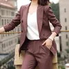 Oversized Blazer Women Formal Suits Office Lady Novelty Plaid Double Breasted OL Casual Blazers Autumn Spring Business Pantsuits 210527