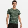 Running Jerseys Gym Skjorta Män Sport Loose Camouflage Outdoor Football Training Quick-Torking Andningsbara Kortärmad O-Neck Kläder