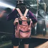 Backpack Style Fashion Korean Version Pink Gray Of Laptop Women's Large Capacity School Bags For Teenage Girls Can Be Used By Hand