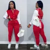 مصمم النساء Sweatsuit مجموعة رياضية سقوط ستر جاكيتات اثنان قطعة ملابس مجموعة رياضة ركض السراويل البيسبول الرياضية الركض البدلة اسكواش