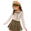 Camicette bianche Camicie casual Fiocco Camicetta scolastica per bambini Manica a farfalla Abiti per adolescenti per ragazze 210306