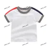 ベビーボーイズストライプカジュアルTシャツファッションキッズデザイナーチェック柄ラウンドカラー半袖ティーシャツトップス子供ファッションシャツF111