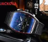 Популярные полнофункциональные часы мужские 43 мм Натуральная кожаная полоса кварцевые часы Высокое качество хип-хоп World Time Водонепроницаемые аналоговые часы MONTRE DE LUXEE