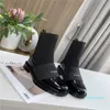 الفاخرة مصمم سلسلة تشيلسي الكاحل أحذية جلد أسود الشظية bootie GG514