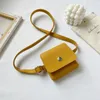 3pcs Purses Kids PU Flap Shaped Plain Hasp Waist Bag Mix Color