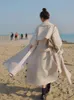 Damskie okopy płaszcze kobiet w stylu Korean Modna Długa podwójna kobiety płaszcz beżowy duster dla Lady Spring Autumn Curak