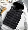 Märke Vest Men Vinter Ärmlös Jacka Downs Varma Tjocka Hooded Coats Man Arbete Waistcoat 210925