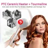 LCD Pełny Automatyczny Lokawka Włosów Obrotowy Curling Żelazny Ceramiczne Hairs Hairs Stick Professional Magic Heat Tube z klipów Statek Dorp