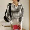 Women's Sweaters HziriP Knitwear Patchwork Striped Warm Stylish 2021 Slim Autumn Pullovers OL Chic High Street Femme Women Tops