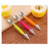 Groente Gereedschap Watermeloen Lepel Hami Meloen Ripple Carving Mes Fruit Dipper Scooper Ballers Keuken Tool YHM861-ZWL