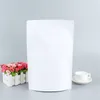 White Kraft Paper Bag Aluminum Foil Stand Up Pouches Recyclable Sealing Storage Bag Package for Tea Coffee Snack