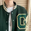 Męskie Kurtki Hip Hop Varsity Kurtka Męskie Furry Letters Haft College Womens Harajuku Moda Vintage Baseball Uniform Płaszcze