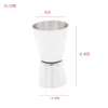 jigger Kitchen Tools Stainless Steel Cocktail Shaker Measure Cup Double head wine measuring device 15 / 30ml JJB10147