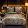 Jacquard Weave Duvet Cover Bed Euro sängkläder för dubbel Hem Textil Lyx Pillowcases Sovrum Comforter 220x240 No Sheet 220208