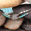 Anklets Bohemian Natural Turquoises Bracelet Bracelets Bracelets dla kobiet dziewczęta Marc22