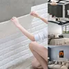 10 ADET 3D Kendinden Yapışkanlı Panel Duvar Çıkartmaları Su Geçirmez Köpük Kiremit Oturma Odası TV Arka Plan Koruma Bebek Duvar Kağıdı 38 * 35 cm 210831