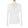 WOMENGAGA Corée femmes paresseux col en v pull mince tricots Base décontracté pull ample été t-shirt hauts Q2FD 210603