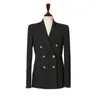 Women's suit jacket autumn Korean version of the self-cultivation double-breasted long section small fashion women's 210527