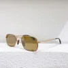 Novos óculos de sol de luxo marcas ligas de negócios ultraleve casuais homens mulheres cafeteira dourada preta de óculos de óculos retangulares de molduras de molduras retangulares