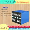 Liitokala 3.2V 200AH LifePO4 Аккумуляторная батарея 3C Разрядные литиевые железа фосфатные батареи для 4S 12V 24V ячеек яхты солнечные RV