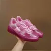 Lyxdesigner casual skor rosa gel￩ transparent tr￤nare sneakers toppkvalitet med l￥da