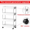 Upgrade Dikkere Materiaal Multi-Layer Opbergwagen Rolling Wielen Keuken Badkamer Organizer Huishoudrek Mobiel Plank 210705