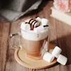 Wijnglazen Glas koffiemok Dubbelwandige theekopjes Goede weerstand tegen snel koud en warmte voor latte cappuccinos ijs duurzaam