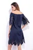 Maternity Dresses Shoulderless One-line Neck Tube Top Hollow Burnt Flower Dress