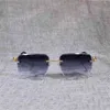 豪華なデザイナー高品質のサングラス20％オフヴィンテージリムレス特大の男性Oculos Leopard Style Square Metal Shade Cutting Lens Gafas for Outdoor