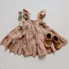 Bear Leader Girls Baby Summer Costumes décontractés Mode Enfant Robes solides Né Vêtements sans manches Tenues douces 6-24M 210708