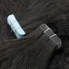 Kinky Straight Tape In Hair Extensions Malaysian Remy Hairs Skin Weft 40pcs Natural Color For Women Can Be Dyed