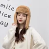 Women's Winter Faux Fur Bomber Hats Keep Warm Windstop Thick Bomber Caps Female Outdoor Winter Warm Caps