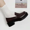 Dress Shoes Women Lolita British Style Square Head On Heels Platform Party Harajuku College Student Mary Janes Pumps