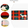 Christmas Plaid Placemats Red and Black Check Mats Tree Snowflake Place Mat for Winter Holiday Party Dinner Table Decoration